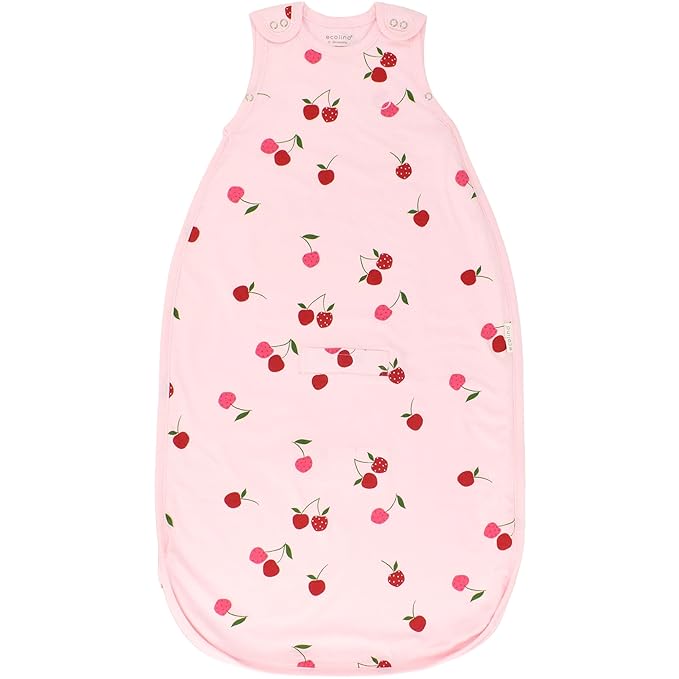 Ecolino Organic Cotton Baby Sleep Sack - 2-Way Zipper Baby Wearable Blanket - Toddler Sleeping Bag Sack - 2-4 Years - Cherry