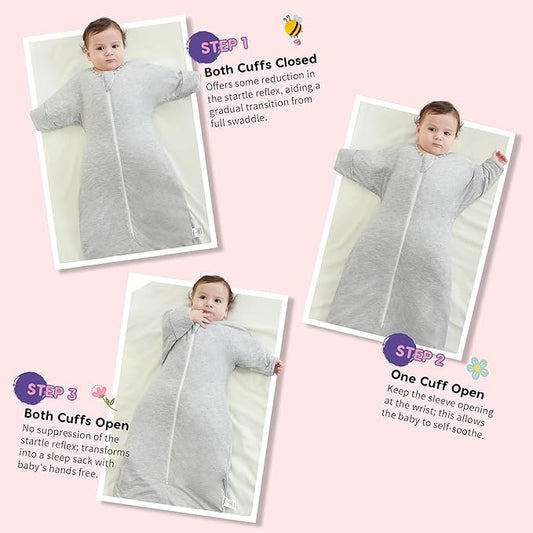 PuppyPaws Baby Sleep Sack 2.5 TOG, Transitional Swaddle with Arms Up Length Sleeves and Mitten Cuffs, Sleep Sack 9-15 Months, Wearable Blanket Baby