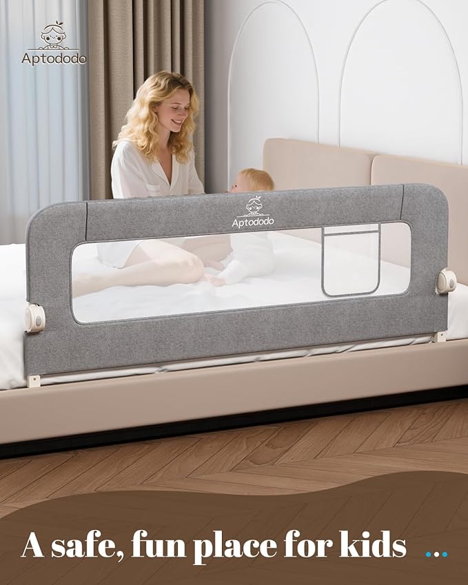 59" Upgraded Bed Rail for Toddlers with U-Shape Base, Toddler Bed Rails with More Stable and Secure, Fit for Twin, Full, Queen Size Bed,High/Low Mattresses, Box/Platform Bed