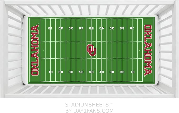 STADIUMSHEETS Day1Fans Officially-Licensed Fitted Crib Sheet (Oklahoma Sooners)