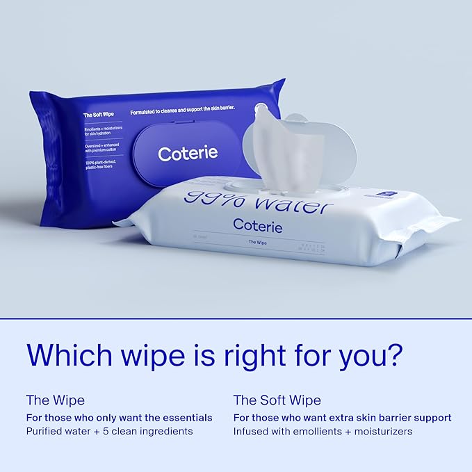 Coterie Baby Soft Wipe for Sensitive Skin, Hydrating Moisturizers and Emollients, Made with Cotton, Plant-Based & Plastic-Free Fibers, Hypoallergenic, Clean Gentle Baby Essentials, 12 Pack, 672 Count