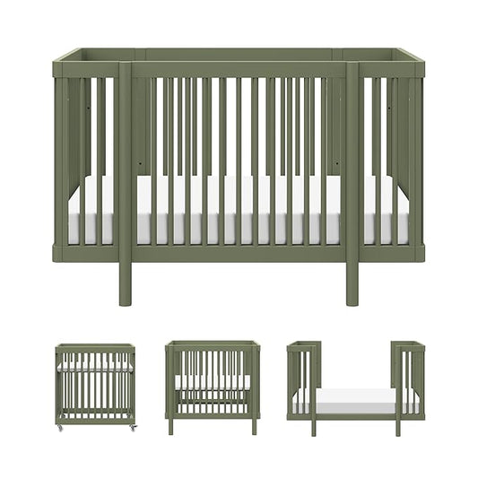 Babyletto Pogo 8-in-1 All-Stages® Convertible Crib - Conversion Kits for Bassinet, Midi Baby & Full-Size Crib to Toddler Bed, Daybed, and Baby Bed - GREENGUARD Gold Certified - Portable & Adjustable