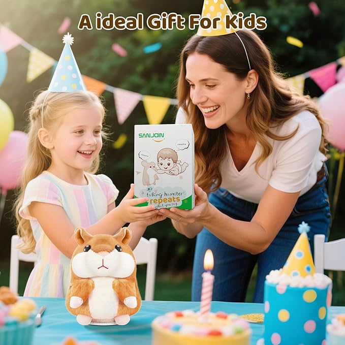 Kids Toddler Toys for Ages 2-4, Talking Hamster Repeats What You Say, Interactive Plush Repeating Toy for 2 3 4 5 6 8 Year Old Boy Girl Birthday Gift (Brown)