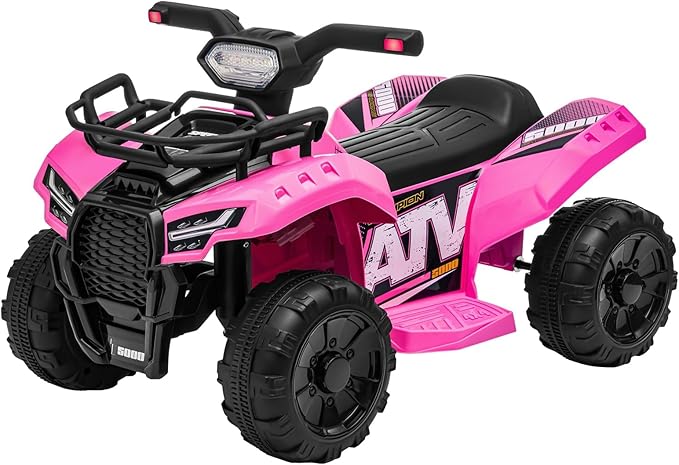 ATV for Kids, 6V Battery Powered Toddler 4 Wheeler w/Music, Light, 1.2mph Max Speed, Kids ATV 4 Wheeler for Toddlers Aged 1.5-3 Years Old, Pink
