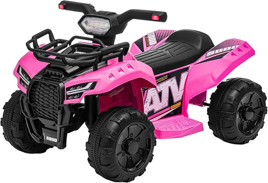 ATV for Kids, 6V Battery Powered Toddler 4 Wheeler w/Music, Light, 1.2mph Max Speed, Kids ATV 4 Wheeler for Toddlers Aged 1.5-3 Years Old, Pink