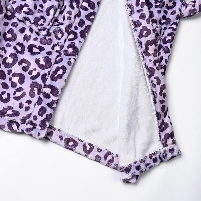 CHILDRENSTAR Girls Robe Kids Cat Bathrobes Plush Soft Fleece Pajamas Sleepwear