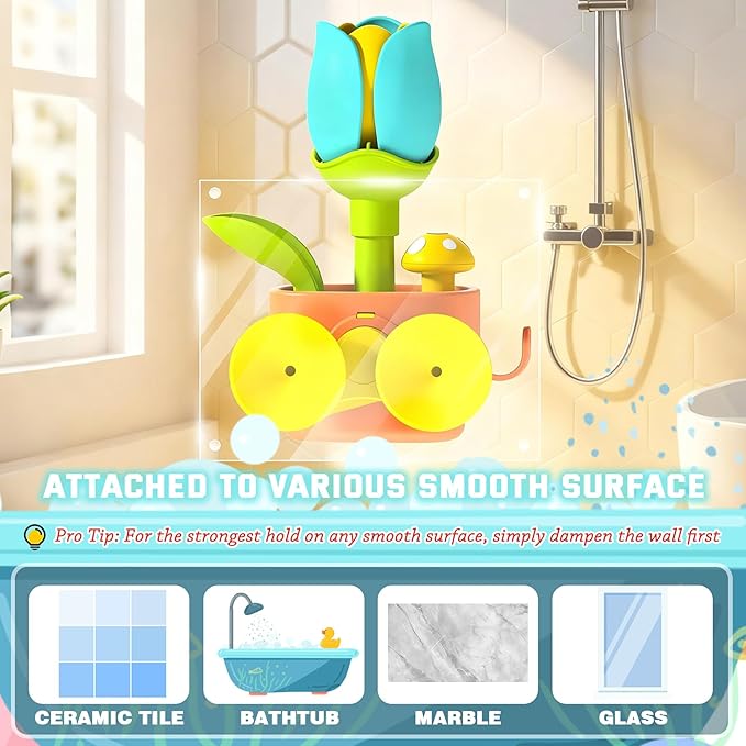 Magic Growing Bath Toy for Toddlers 1-3 | Interactive Watering Can with Blooming Flowers & Rising Mushrooms | Fun Sensory Bathtub Game for Kids 18M+ | Ideal Gift for Christmas & Birthdays