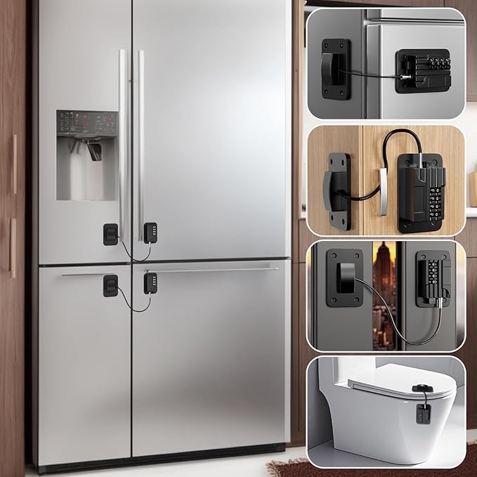 Fridge Lock Children refrigerator lock Fridge password lock can be easily installed without tools, and are suitable for refrigerators, dishwashers.