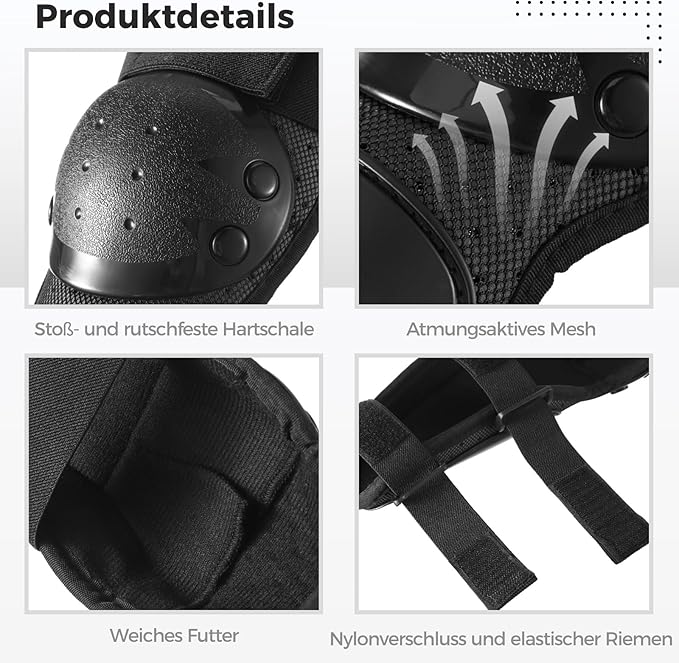yeesport Youth Knee Elbow Pads, Knee Pads and Elbow Pads for Kids Dirt Bike Gear with Anti-Impact Hard Shell, Breathable Mesh, Adjustable Little for Motorcycle Biking Skating Scooter Sports