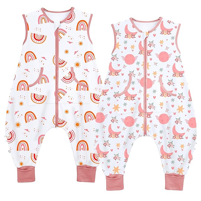 Toddler Sleep Sacks Sleep Sack 5T 6T 7T with legs Cozy comfy Baby Warable Blanket with 2-Way Zipper (5T-7T)