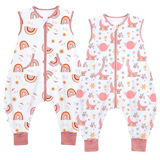 Toddler Sleep Sacks Sleep Sack 5T 6T 7T with legs Cozy comfy Baby Warable Blanket with 2-Way Zipper (5T-7T)