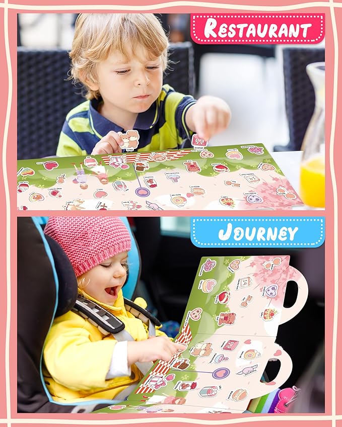 Benresive Reusable Sticker Books for Kids 2-4, Sticker Books for Toddlers 1-3 2-4, Toddler Travel Toys Activities Crafts Gifts - Valentines