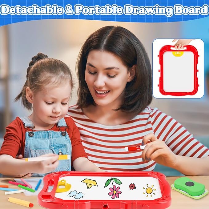 Easel for Kids Toy,Double-Sided Magnetic Kids Art Easel for 3+ Year Old Boy Gift,Toddler Toys for 3+ Year Old Boy Dry Erase Boards, Learning Educational Toy Drawing Board for 4 5 Years Old Girl Gifts