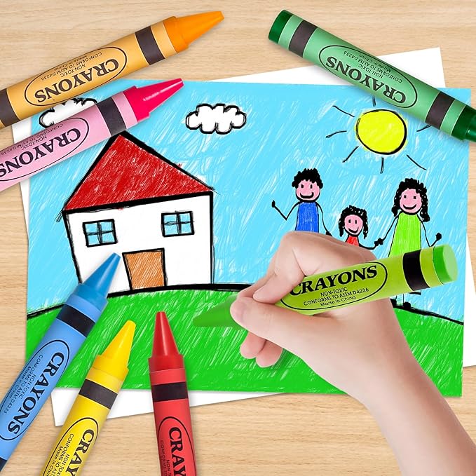 16 Colors Jumbo Crayons for Toddlers 1-3, Washable Easy to Hold Large Crayons for Kids Ages 2-4 4-8, Non-Toxic Crayon for School Art Supplies, Classroom Must Haves,Birthday Easter Gifts for Boys Girls