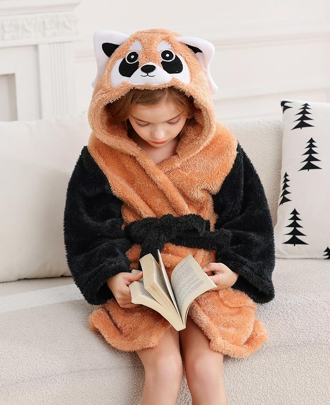 CuteOn Bathrobe for Women Soft Fleece Hooded Plush Loungewear