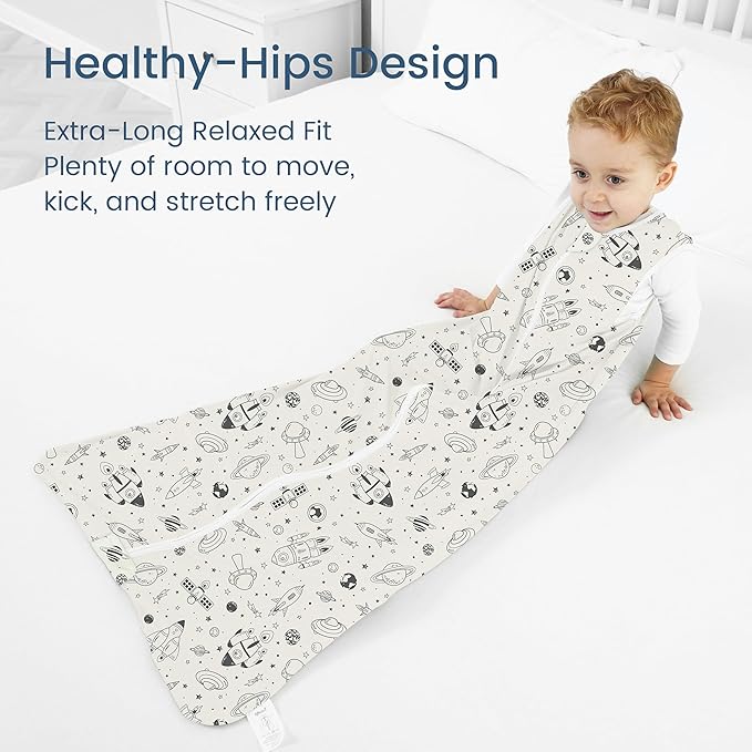 Toddler Sleep Sacks 2T-3T-4T, 0.5 TOG Light Summer Wearable Blankets, Extra Long XL Sleeping Bags, 2 Pack