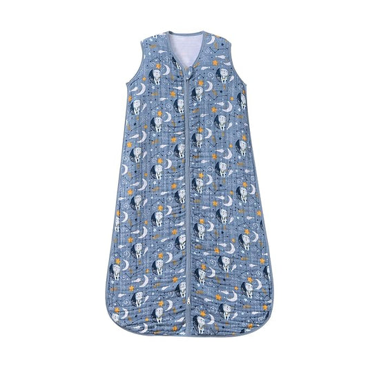 Baby Sleep Sack 2-4 T Boys & Girls Wearable Blanket 100% Organic Cotton 0.5 TOG Toddler Sleeping Sack 2- Way Zipper X-Large Muslin Blue Bear