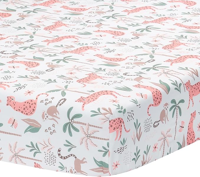 Lambs & Ivy Enchanted Safari Leopard/Lemur Jungle 3-Piece Baby Crib Bedding Set