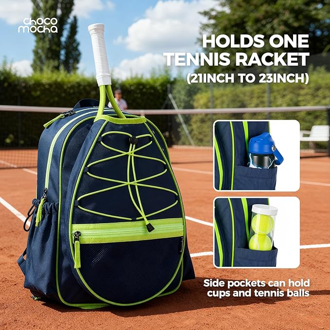Choco Mocha Kids Tennis Bag Kids Tennis Backpack Youth & Junior Tennis Bag 16 Inch