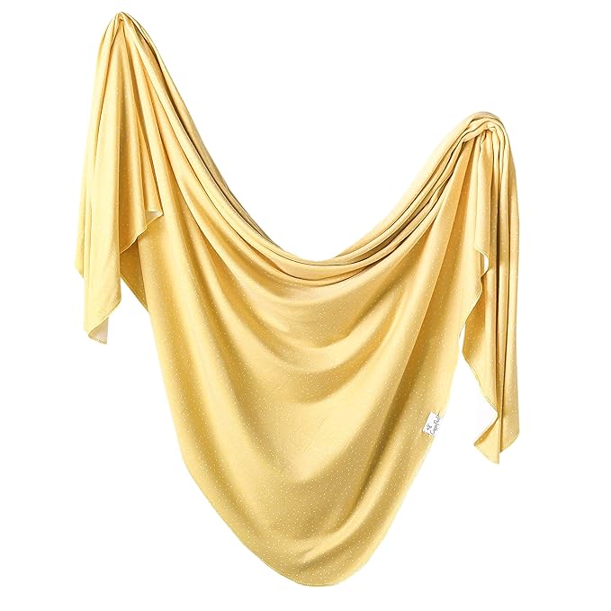 Copper Pearl Baby Swaddle Blanket - Premium Knit Baby Blanket, Large Soft Stretchy Receiving Blankets for Baby Boy and Girl, Swaddles for Newborn, Infant, and Toddler (Marigold)