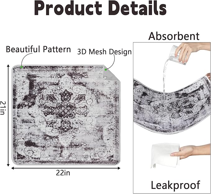 FUMMI 4 Pack Reusable Waterproof Incontinence Bed & Chair Pads, 22” x 21” Extra Heavy Absorbency, Soft Flannel Surface, Machine Washable for Dog, Adults & Babies (Black, 22“ ×21”)