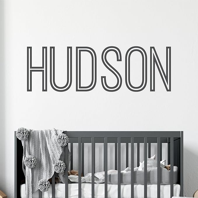 Name Wall Decal Sticker - Multiple Font Custom Baby Name - Nursery Wall Sticker - Baby Girl Baby Boy Room Wall Decor - 130528PRE