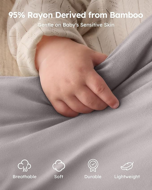 Yoofoss Rayon Made from Bamboo Baby Sleep Sack 6-12 Months 1.0 Tog Baby Wearable Blanket, Super Soft Infant Toddler Sleeping Sack 2-Way Zipper