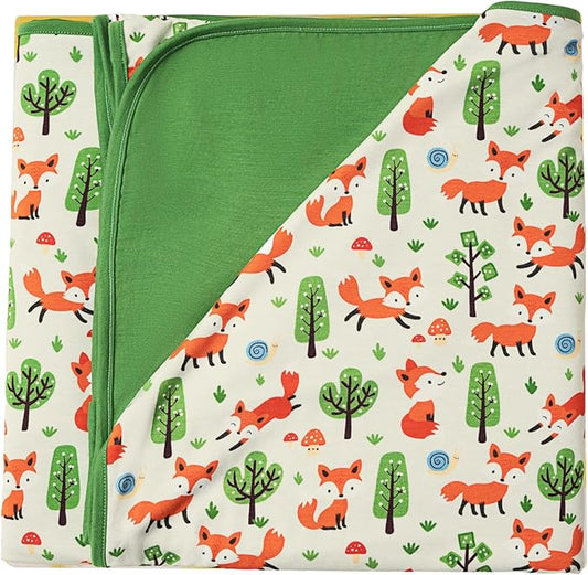 Premium Baby Blankets, Soft Viscose from Bamboo Blanket for Boys and Girls, Nursery Crib Bedding Quilt for Newborn and Toddler, Cooling for Hot Sleepers, 50'' x 50'' Little Fox