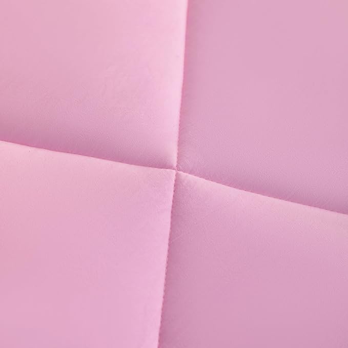 FLXXIE 5 Pieces Toddler Bedding Set, Soft and Breathable Microfiber Crib Sheet Set, Includes Quilted Comforter, Flat Top Sheet, Fitted Sheet, Envelope Pillow Case for Boys and Girls, Pink