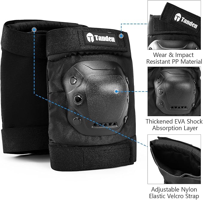 Skateboard Protective Gear Knee Pads and Elbow Pads Set, Elbow and Knee Pads for Roller Skating Wrist Guards Skateboarding Pads