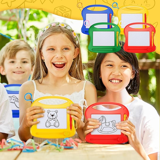 Tinlade 24 Pack Mini Magnetic Drawing Board for Kids, Small Erasable Doodle Sketch, Drawing Pad Bulk Gifts for Boy Girl Birthday Party Favor Classroom Prize Goodie Bag Stuffers (Mixed Color,Stylish)