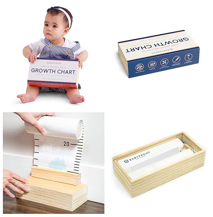 Growth Chart for Kids by Baby Proof - Measuring Height Chart and Kids Decor! Meaningful Memories Through Kid Size Chart Measurement. Night Sky Growth Chart Ruler for Wall with Wooden Keepsake Box