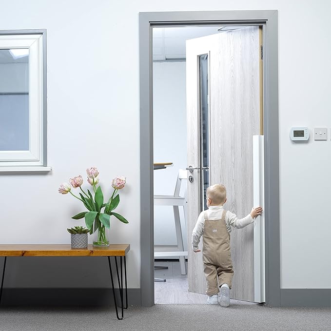 Cardea Child Safety Door Finger Pinch Guard Hinge Protector for The Front of The Door – White (5 Pack)