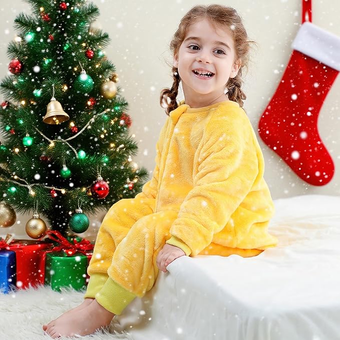 MICHLEY Toddler Flannel Sleeping Sack with Feet,Long Sleeve Baby Sleeping Bag 3-Way Zipper Super Warm Wearable Blankets