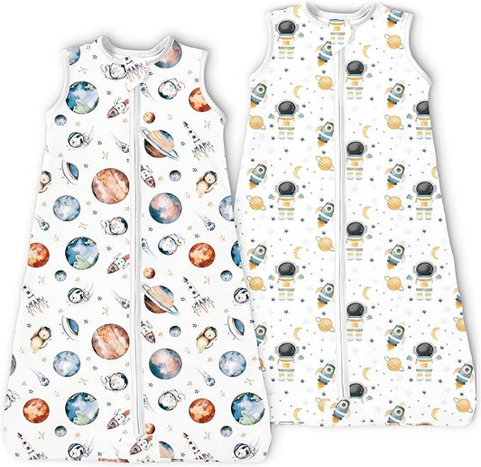 Toddler Sleep Sacks 2T-3T-4T, 0.5 TOG Light Summer Wearable Blankets, Extra Long XL Sleeping Bags, 2 Pack