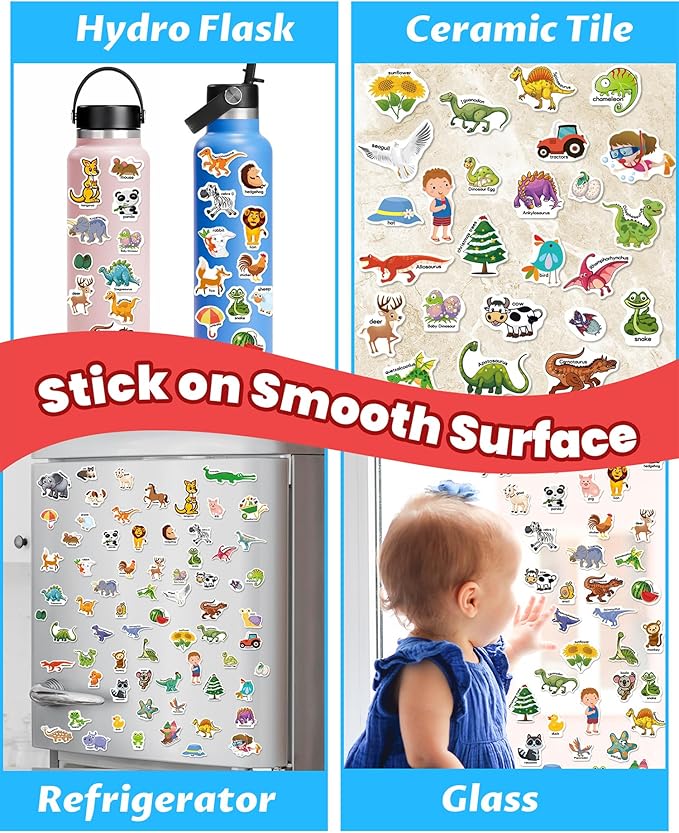 Walenced Reusable Sticker Book for Toddlers, Stickers for Kids, Toddler Sticker Book, Toddler Craft Activities, Toddler Travel Toys Ages 3 and Up Boy Girl Birthday Gifts