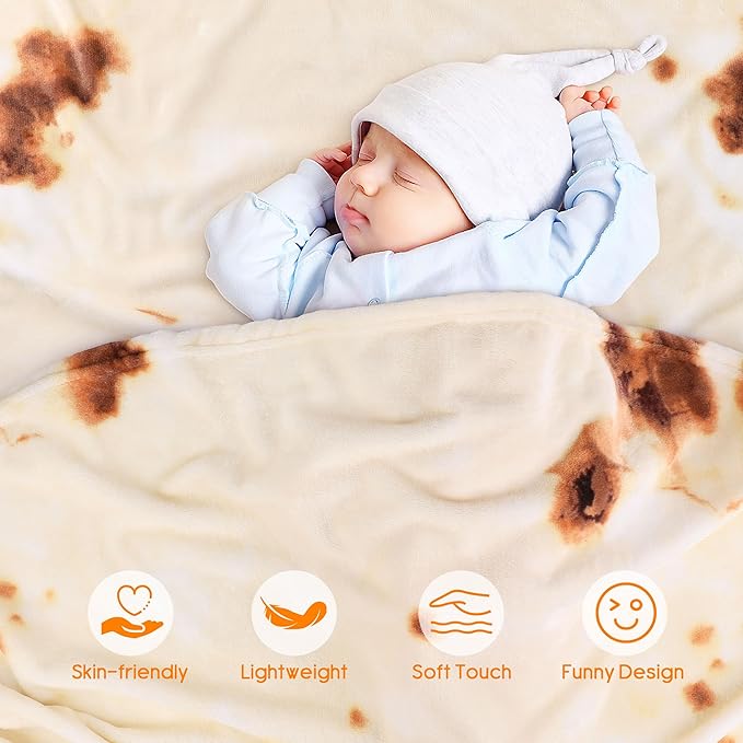 SeaRoomy Baby Burrito Blanket, Baby Swaddle Tortilla Blanket, Soft Round Burrito Tortilla Blankets for Newborn Boys & Girls - Novelty Funny Gifts for Babys Shower & Birthday