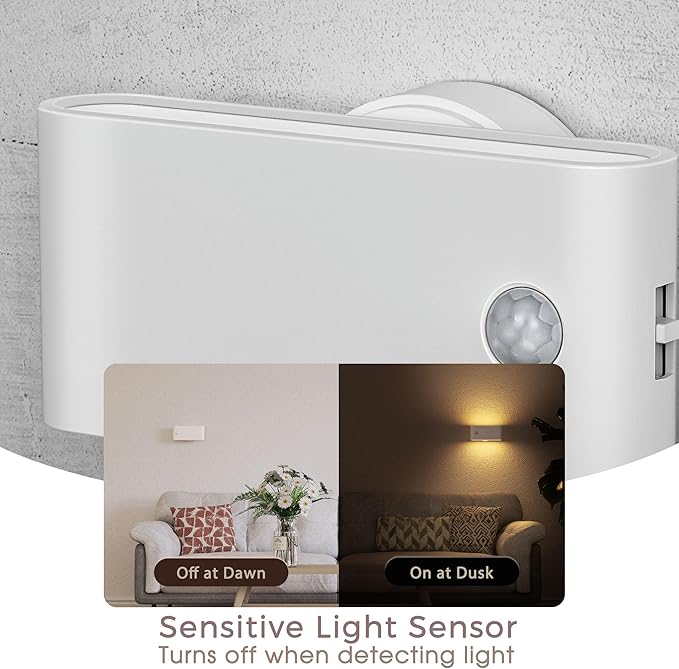 Briignite Motion Sensor Stair Light for Indoor, Night Lights Plug into Wall Magnetic Stick-On Soft White (3000K), Rechargeable, Battery-Operated Wall Light for Hallway, Stairs, Bedroom, Kitchen