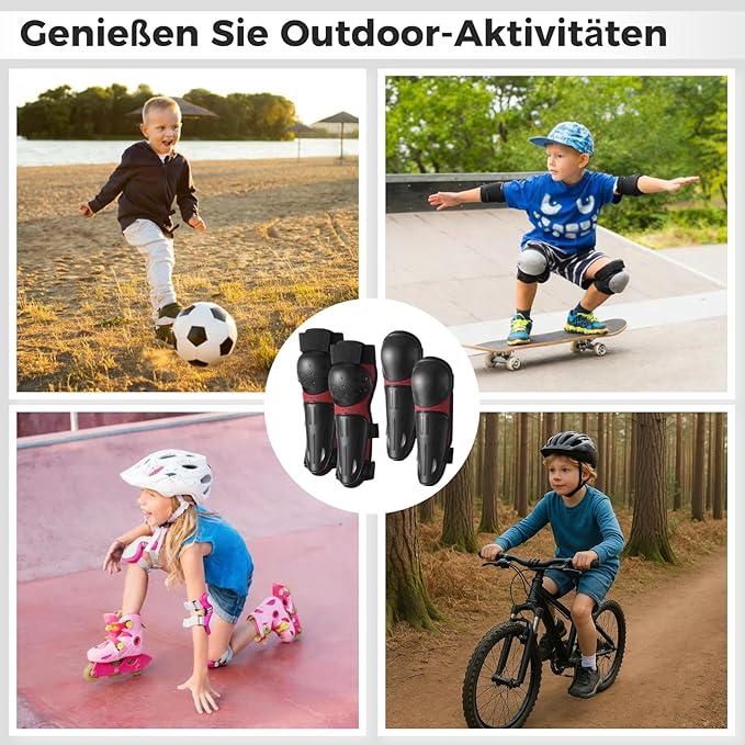 yeesport Youth Knee Elbow Pads, Knee Pads and Elbow Pads for Kids Dirt Bike Gear with Anti-Impact Hard Shell, Breathable Mesh, Adjustable Little for Motorcycle Biking Skating Scooter Sports