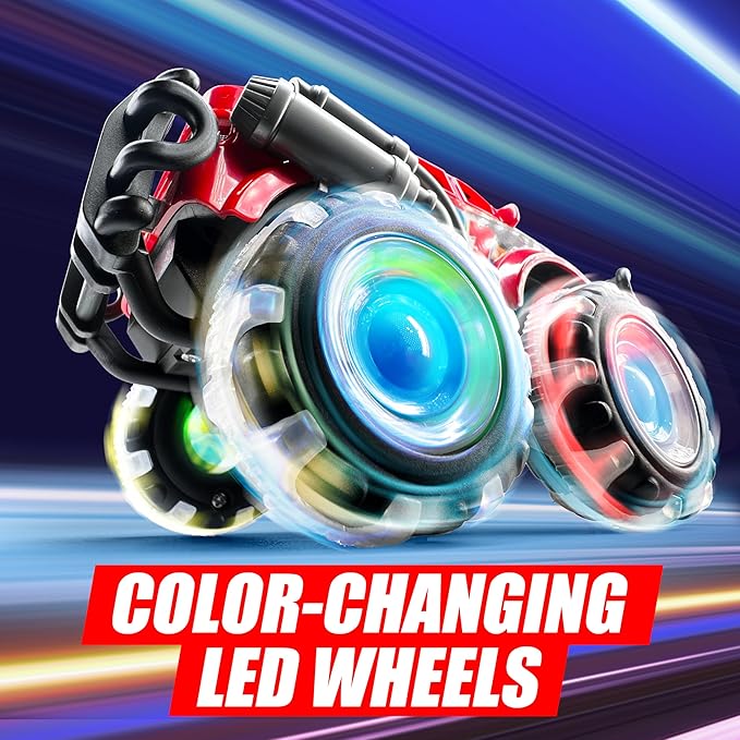 3Pack Monster Truck Toy - Toy Truck with Flashing LED Wheels - Light-Up Cars for Toddlers - Christmas Birthday Gift for Boys Girls - Friction-Powered