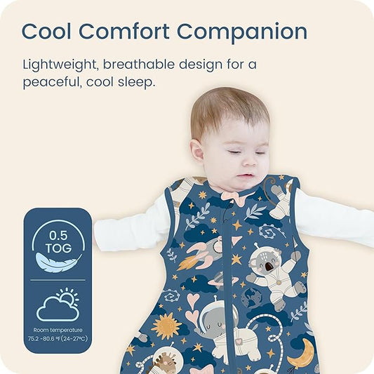 Toddler Sleep Sacks 2T-3T-4T, 0.5 TOG Light Summer Wearable Blankets, Extra Long XL Sleeping Bags, 2 Pack