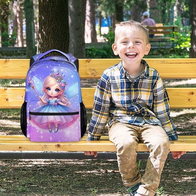 Kids Backpack - Fairy Backpacks for Girls - Cute Bookbag for Kids Toddler - Back to School Gifts - School Bag for Kindergarten/Preschool/Elementary(17 Inch)
