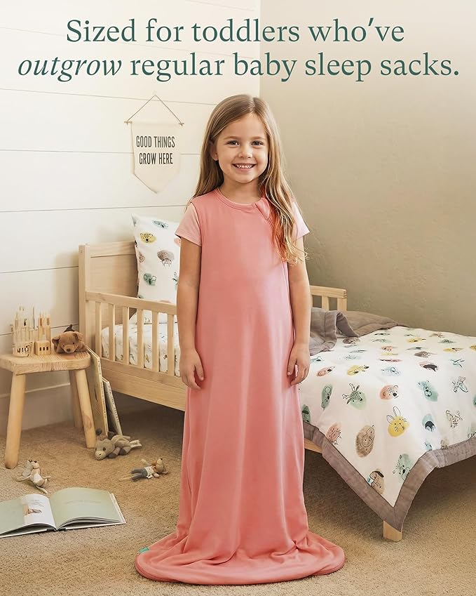 PurComfy Extra-Long Toddler Sleep Sack, Premium Bamboo Viscose Summer Sleeping Bag Supersoft 0.5 TOG Wearable Blanket 3T-4T-5T