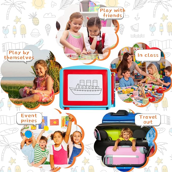 Tinlade 72 Pack Mini Magnetic Drawing Board for Kids, Small Erasable Doodle Sketch, Drawing Pad Bulk Gifts for Boy Girl Birthday Party Favor Classroom Prize Goodie Bag Stuffers (Classic Color,Cute)
