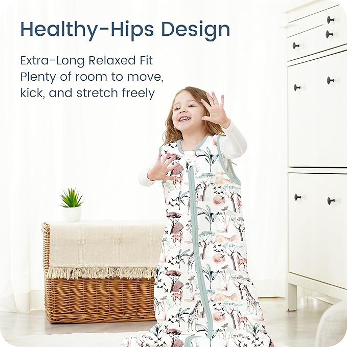 Toddler Sleep Sack 2t-3t-4t, 1.0 TOG Sleep Sack with Sleeveless, Cozy Premium Baby Wearable Blanket with 2-way Safe Zipper All Season Sleeping Bags, 1-pack