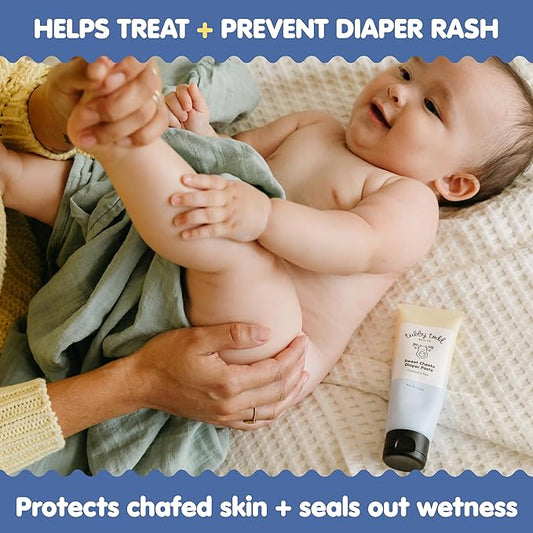 TUBBY TODD Sweet Cheeks Diaper Paste & Spatula - Diaper Rash Cream with 14% Zinc Oxide - Hypoallergenic - For Soothing and Protecting Sensitive Skin - 2 Pack, 4oz & 7.9oz