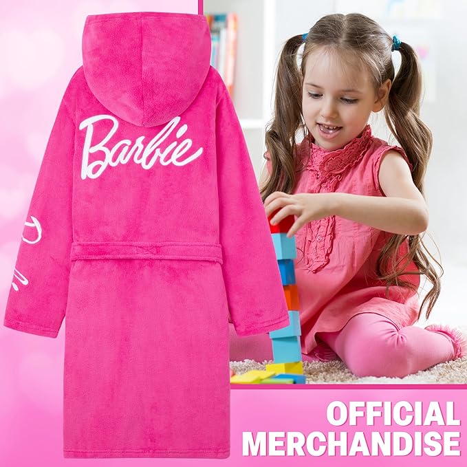 Get Trend Fleece Bathrobe for Girls, Teens, Dressing Gown, Soft Hooded Robe, Cozy Loungewear, Sleepwear Gifts for Girls