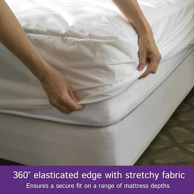King Size Waterproof Mattress Protector - Fitted Sheet Style - Hypoallergenic Premium Quality Cover Protects Against Dust, Allergens