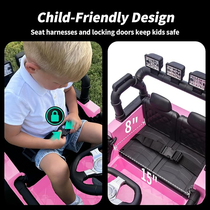 24V Kids Ride on Car, Kids Electric Vehicles Car Ride on Toy Truck for Toddlers 3-5 w/Remote Control, 400W Motor - Light Pink