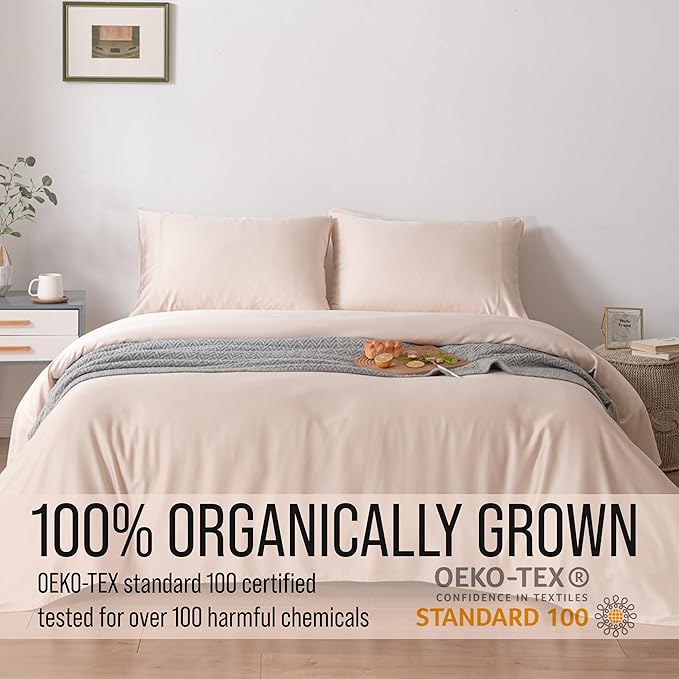 Bella Coterie Luxury Bamboo Viscose King Size Flat Sheet | 100% Organically Grown | Ultra Soft | Cooling for Hot Sleepers [Champagne]